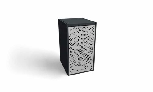 Boks śmietnikowy, zabudowa kosza, front Kółeczka, moduły 1